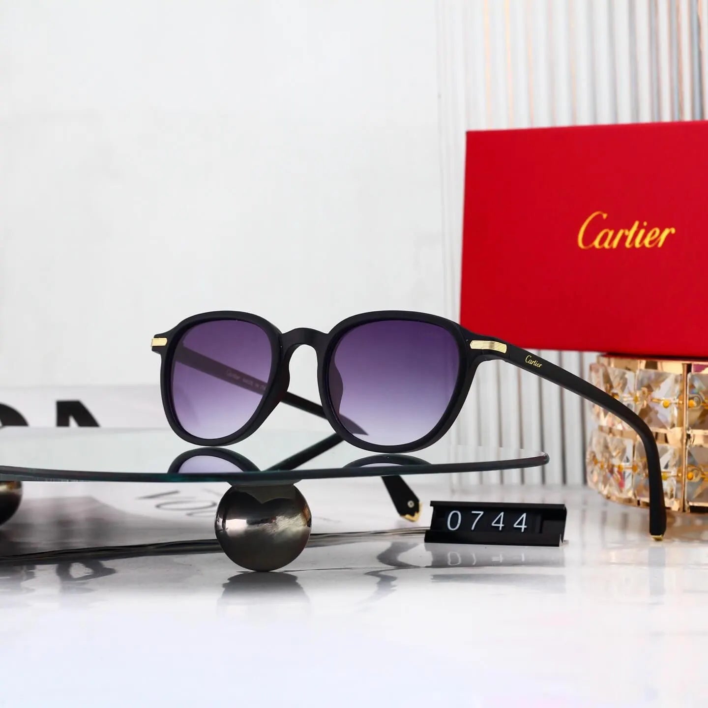 Vintage Round Thin Frame Sunglasses
