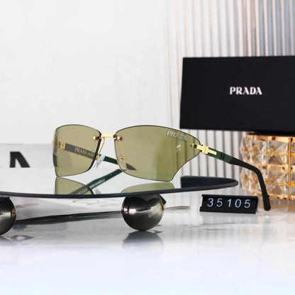 Rimless Cut Rectangle Sunglasses
