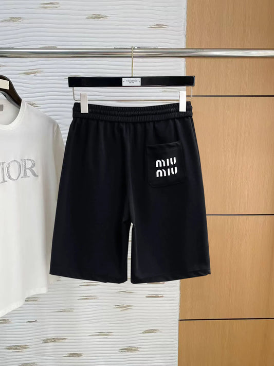 Stacked Letter Print Casual Shorts