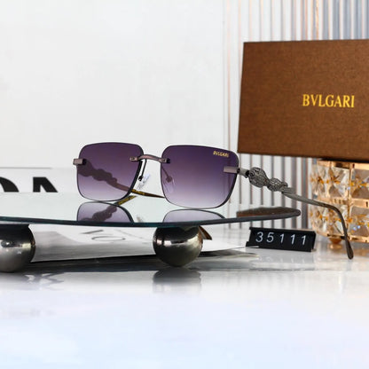 Snake Temple Rimless Square Sunglasses