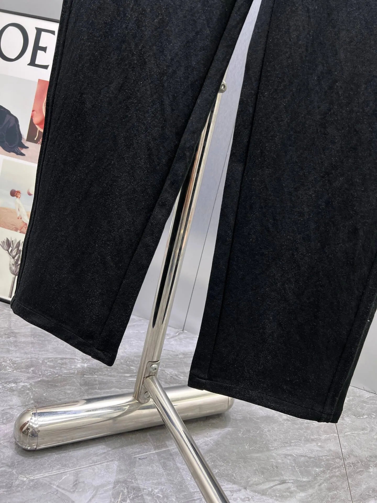 Geometric Embroidery Loose Straight Pants