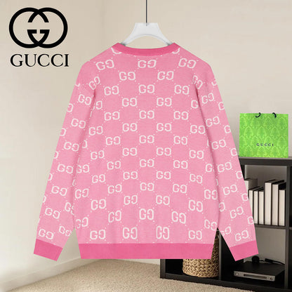 Jacquard Crew Neck Knit Sweater