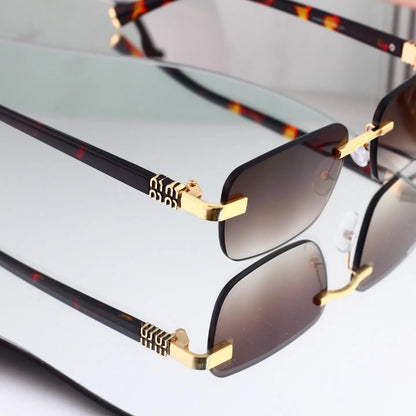 Retro Metal Cut Edge Fashion Sunglasses