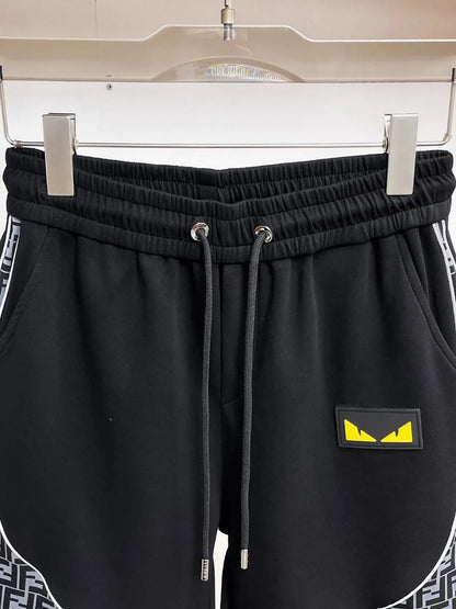 Spliced Monogram Patch Casual Shorts