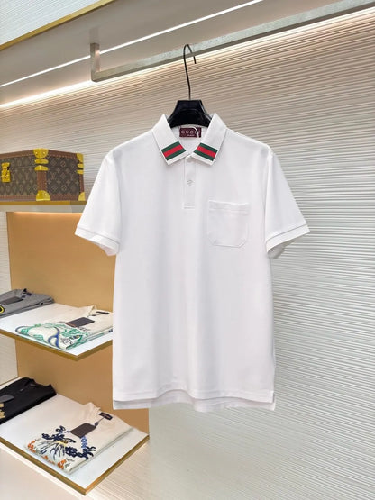 Classic Contrast Striped Polo Shirt