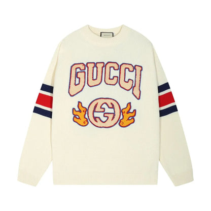 Stripe Sleeve Crew Sweater