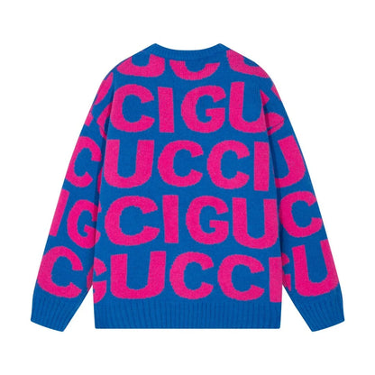 Letter Print Jacquard Sweater