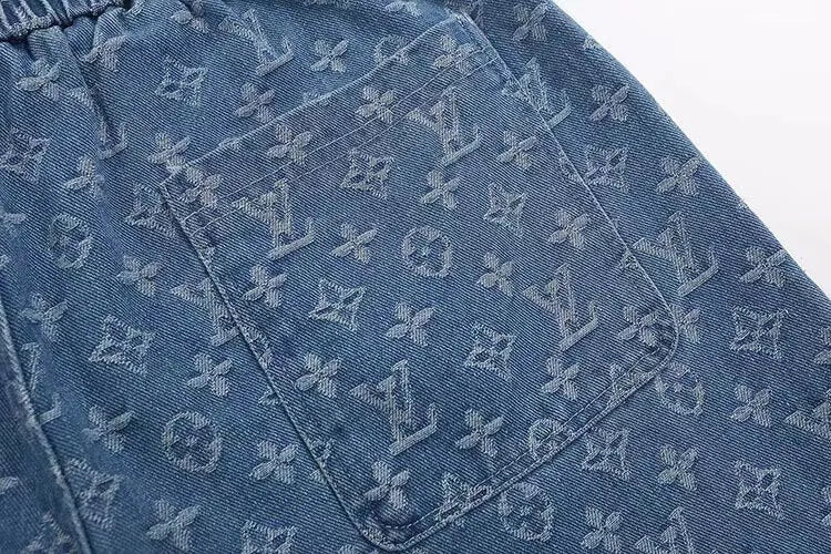 Denim Jacquard Shorts