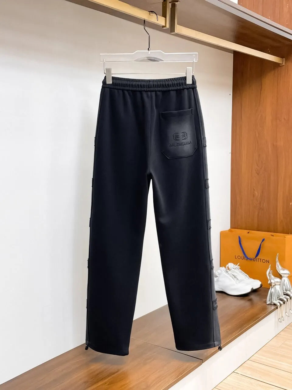 Side Multi‑Patch Decorated Straight Pants