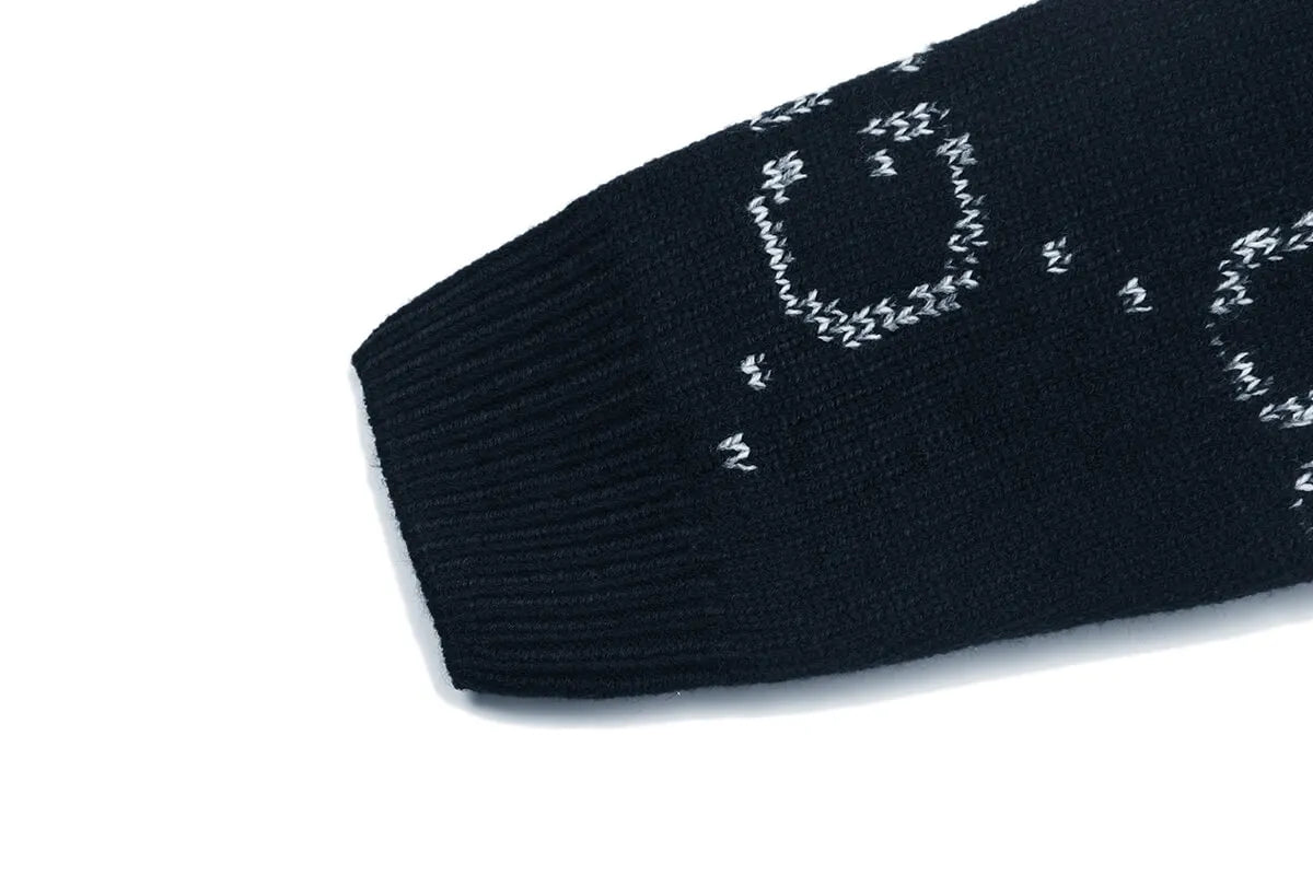 Vintage Jacquard Crew Neck Knit Sweater