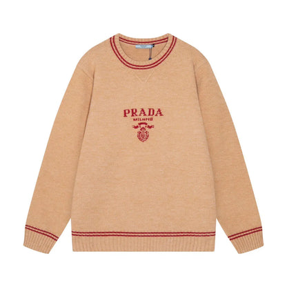 Crest Striped Trim Sweater
