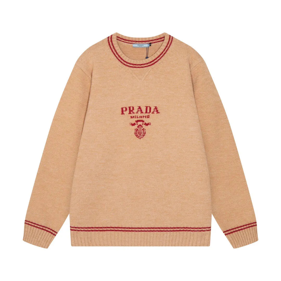 Crest Striped Trim Sweater