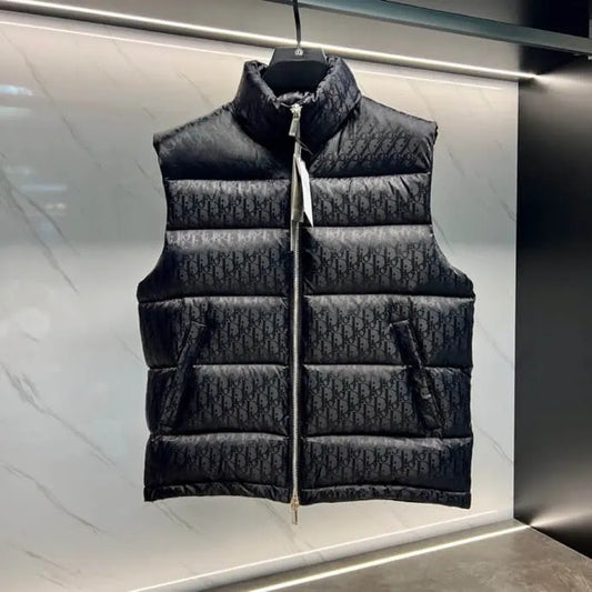 Subtle Vintage‑Pattern Vest Down Jacket