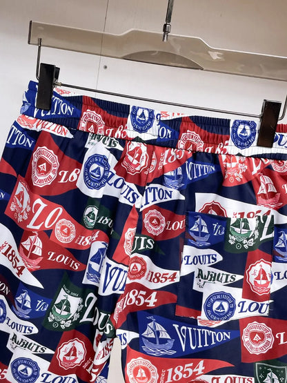 Vintage Flag Full Print Casual Shorts