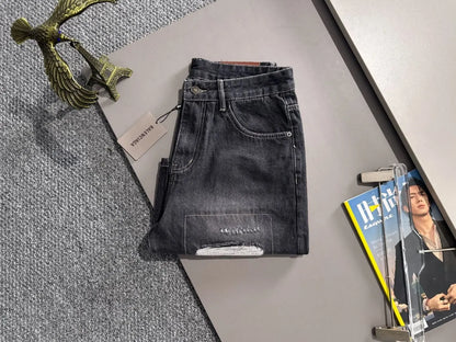 Frayed Patch Ripped Denim Shorts