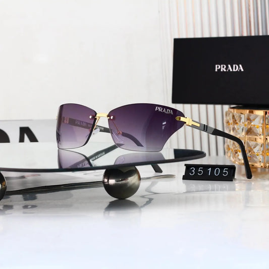 Rimless Cut Rectangle Sunglasses
