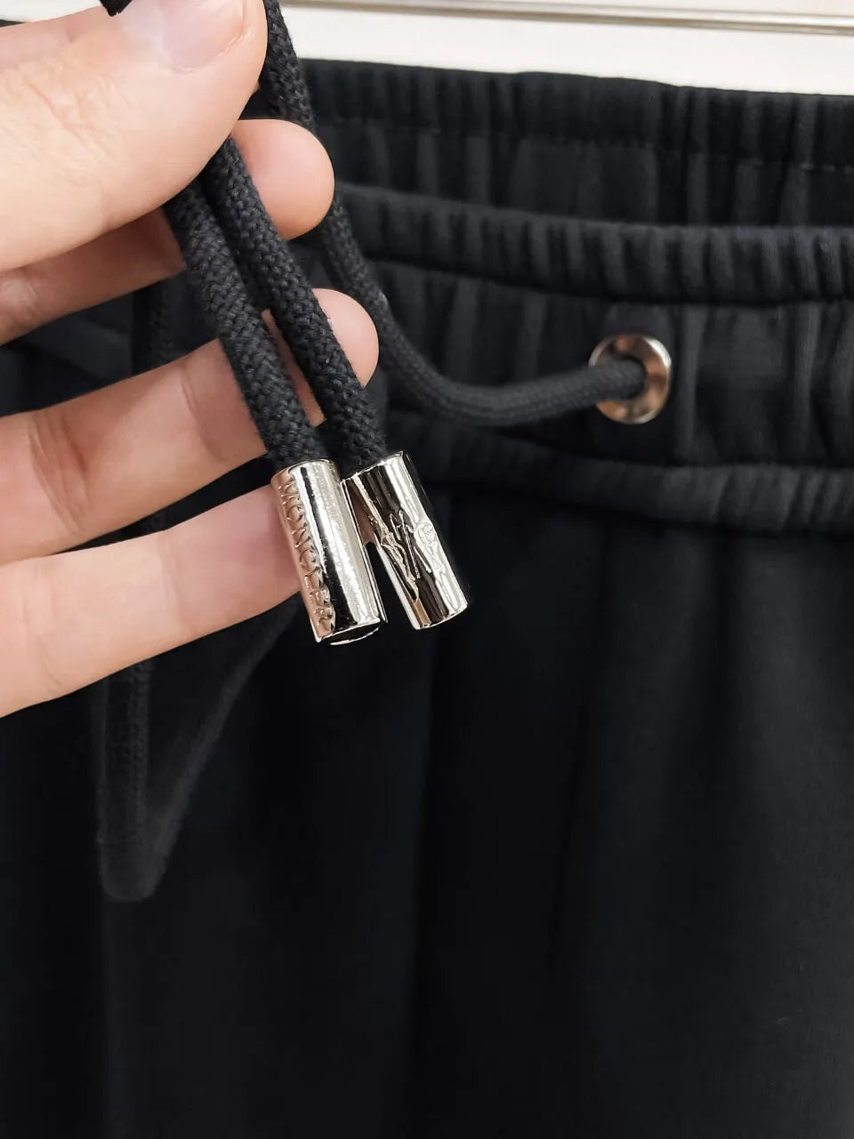 Chest Embroidered Badge Back‑Pocket Motif Pants