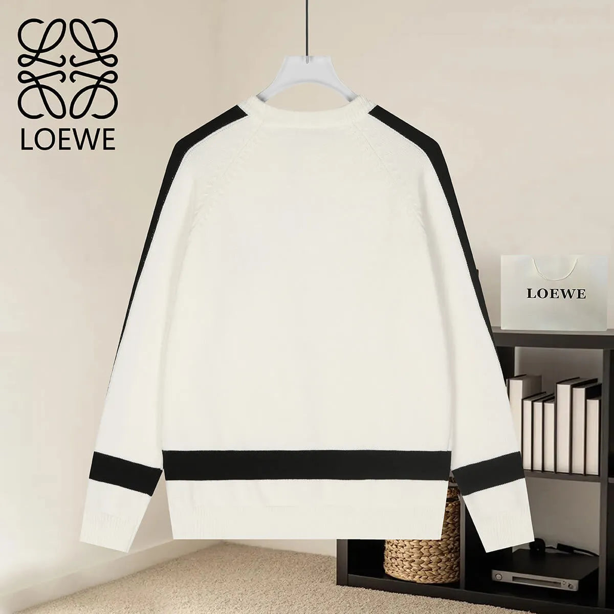 Color Block Crew Neck Knit Sweater