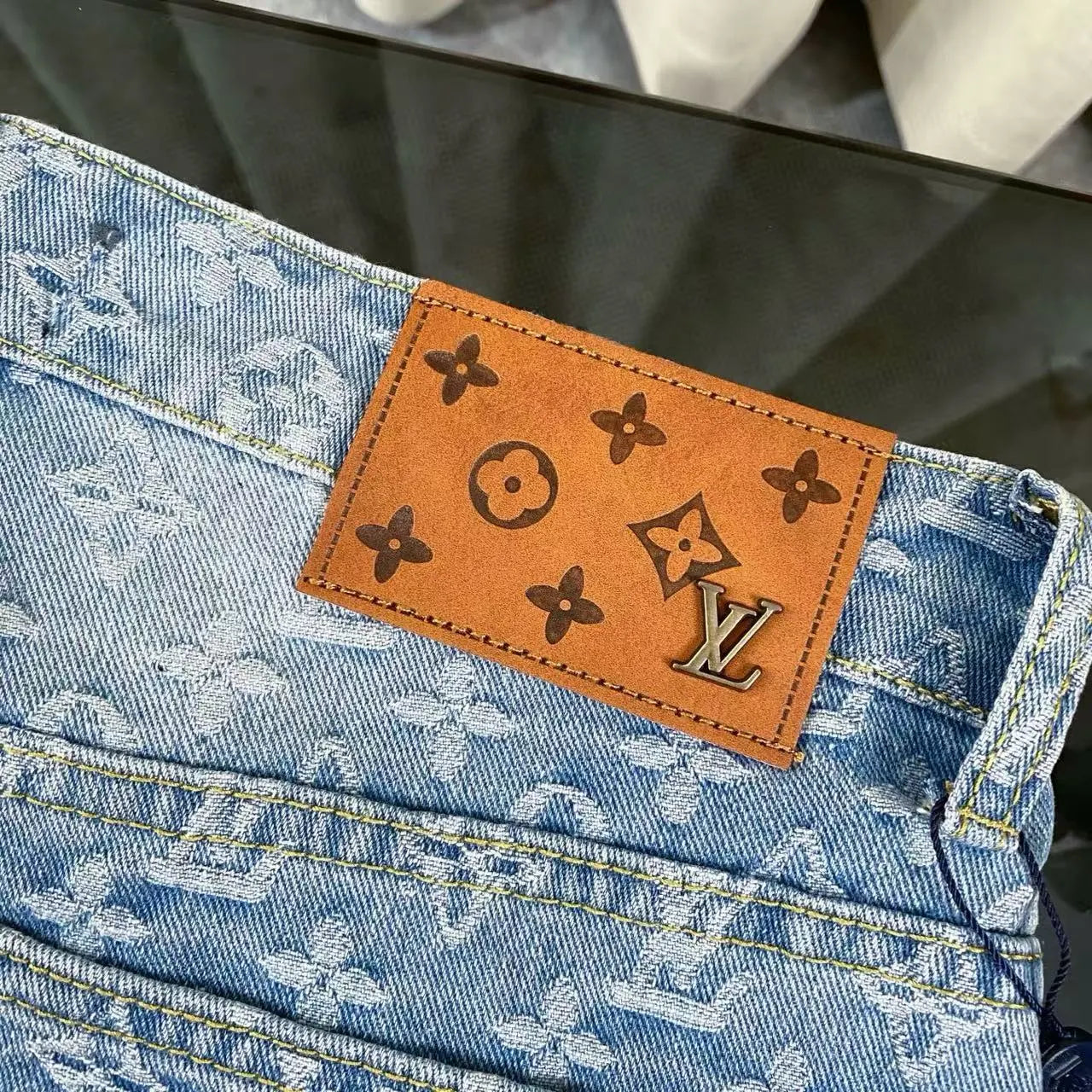 All-Over Letter Print Jeans