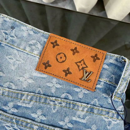 All-Over Letter Print Jeans