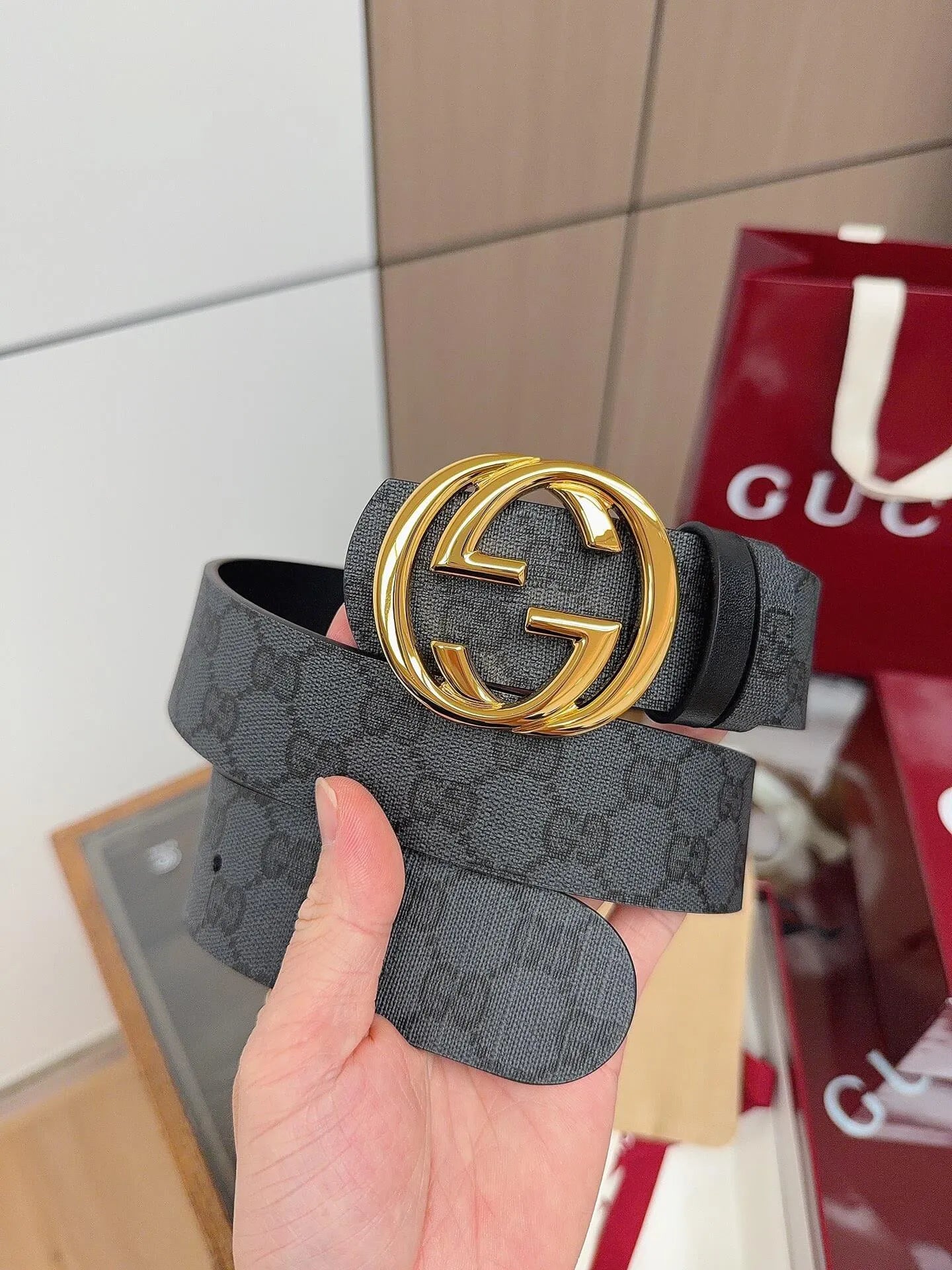 New All‑Over Print Double G Belt