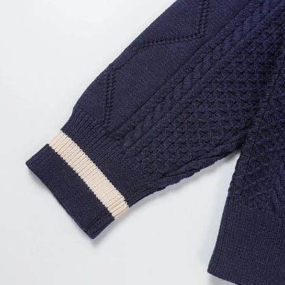 Cable‑Knit Stripe Sweater