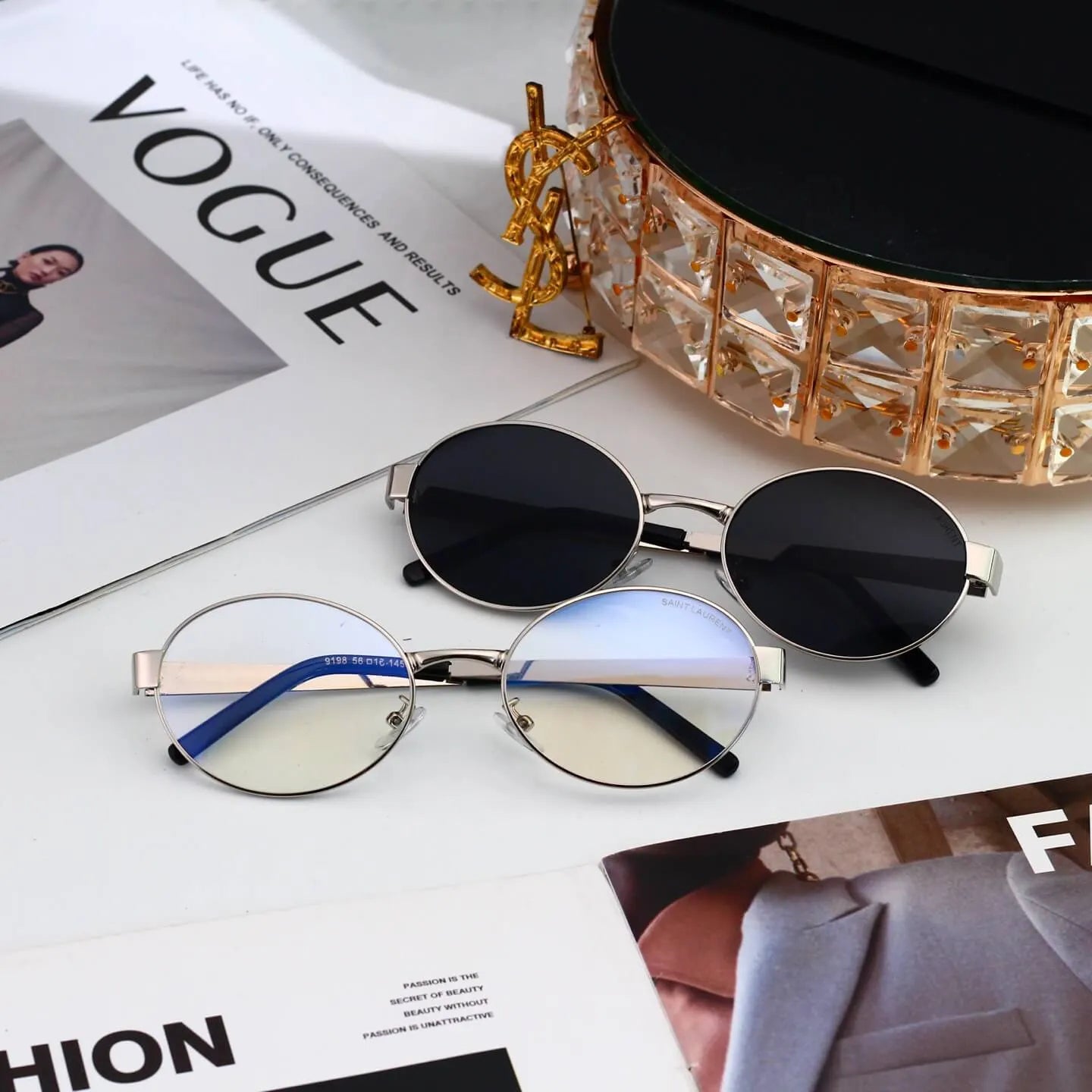 Retro Slim Metal Oval Sunglasses