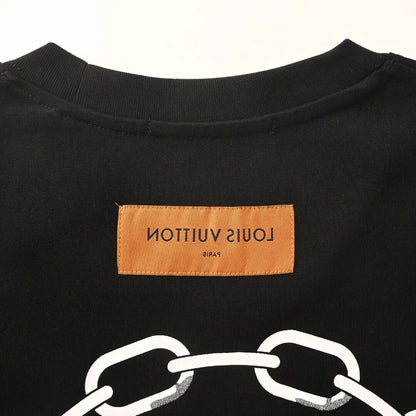 Back Chain Circle Letter Print T-Shirt
