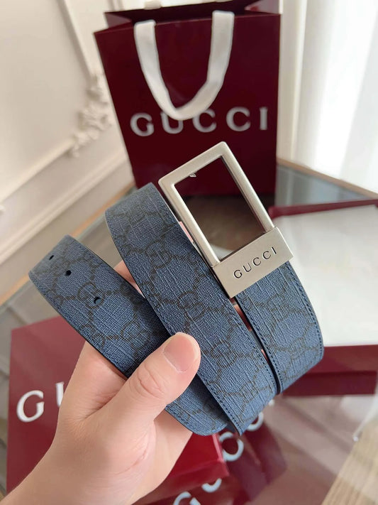 Square Buckle Leather Belt