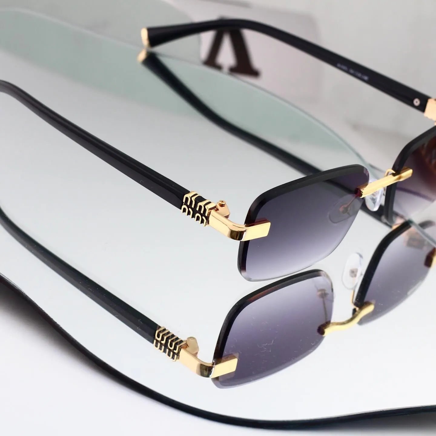 Retro Frameless Cut Edge Fashion Sunglasses