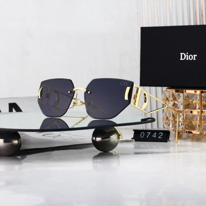 Rimless Cut Polygon Sunglasses