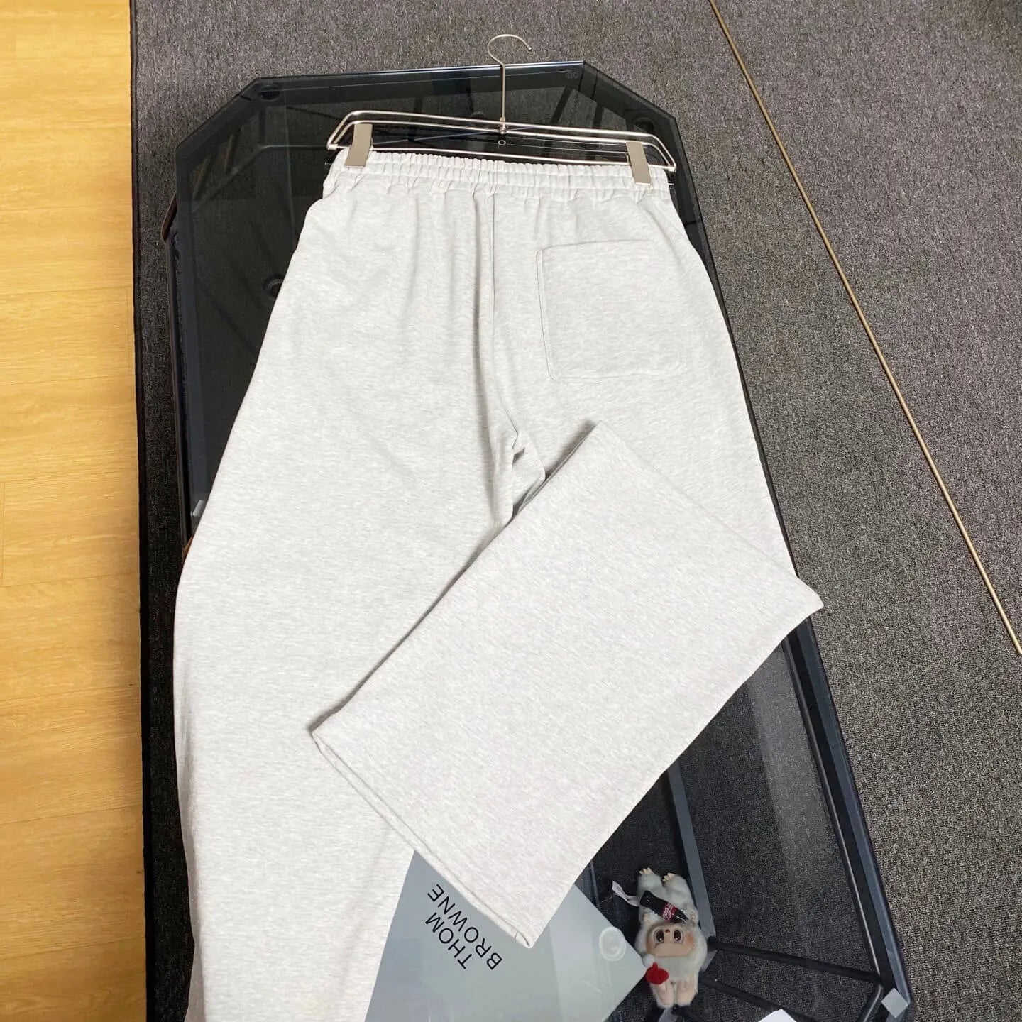 Letter Embroidery Straight Sweat Pants