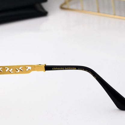 Cross Cutout Temple Optical Glasses