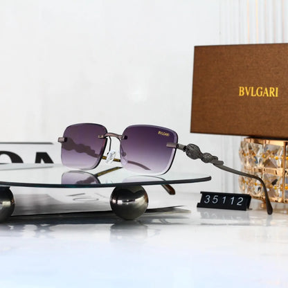 Business Rimless Rectangular Sunglasses