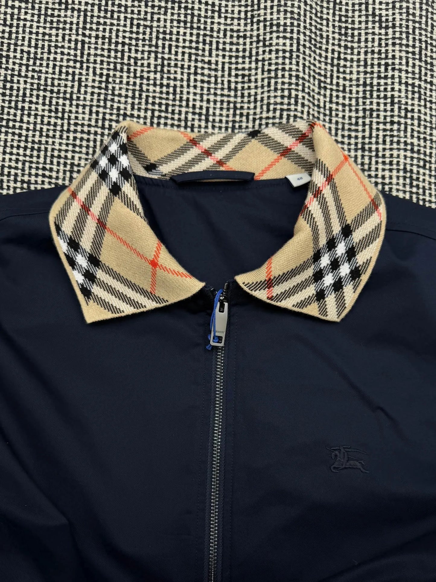 Plaid Ribbed Embroidery Jacket