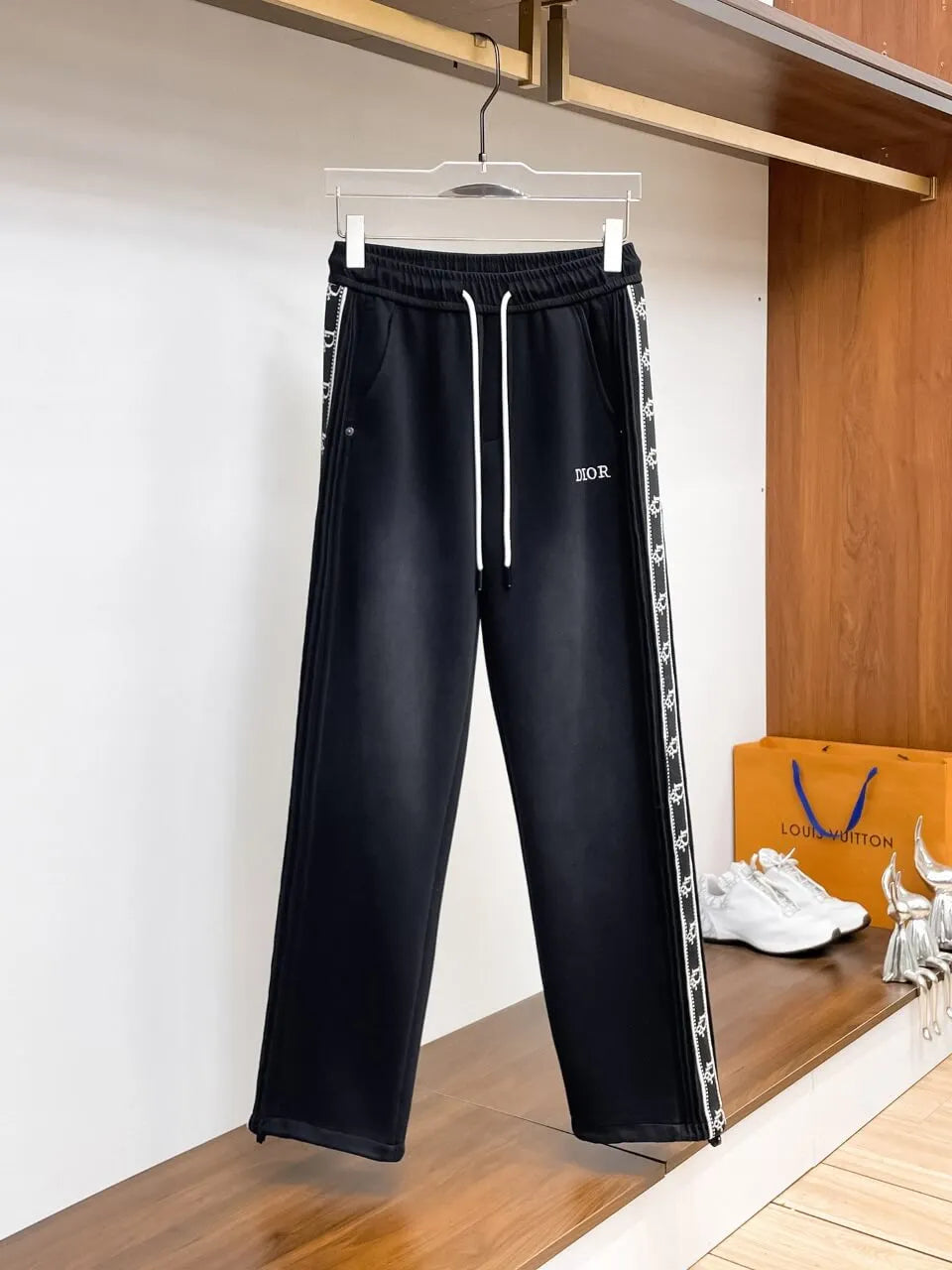 Side Jacquard Tape Straight‑Fit Pants