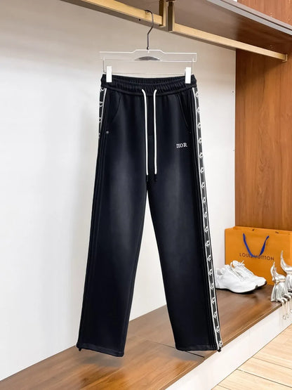 Side Jacquard Tape Straight‑Fit Pants