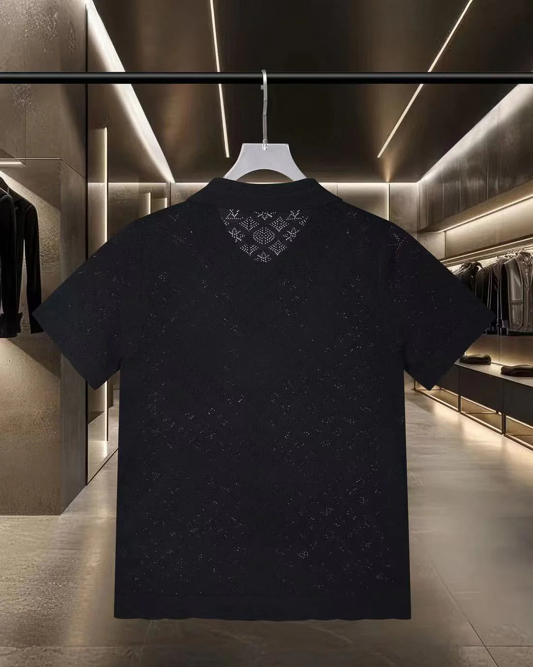 Hollow-out jacquard T-shirt