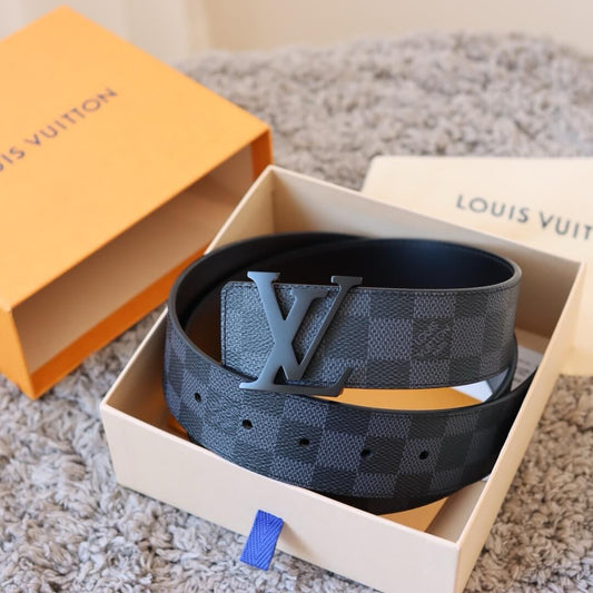 Matte Check Pattern Belt