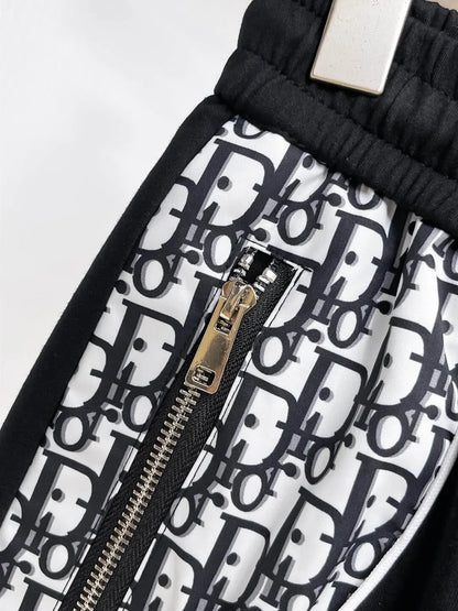 Side Printed Panel Zipper Shorts