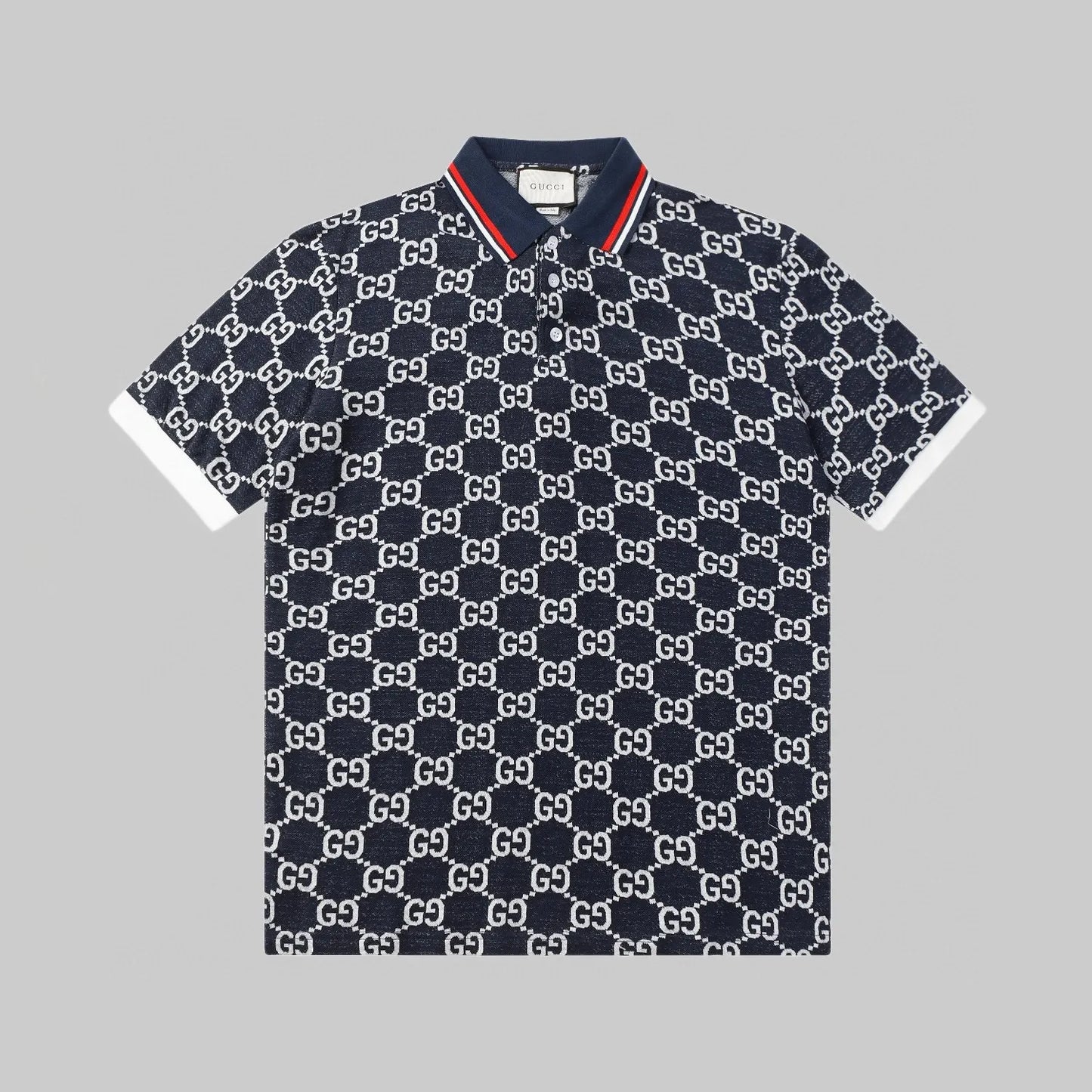 All‑Over Print Color‑Blocked Polo Shirt