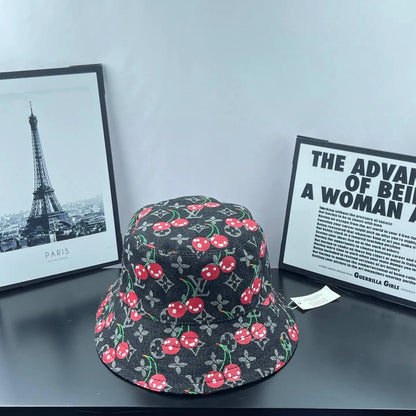Cherry Monogram Denim Bucket Hat