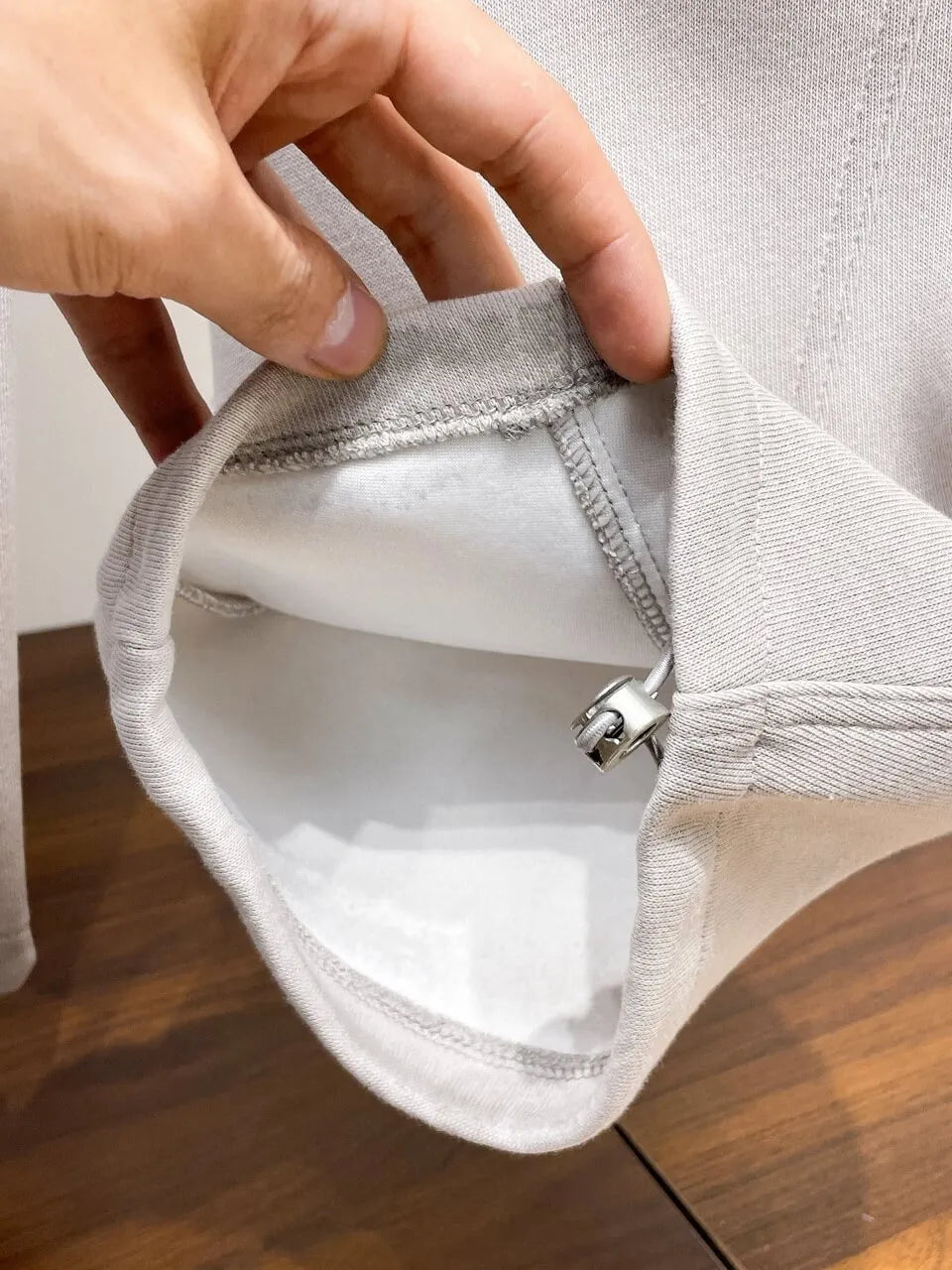 Geometric Stitching Adjustable‑hem Pants
