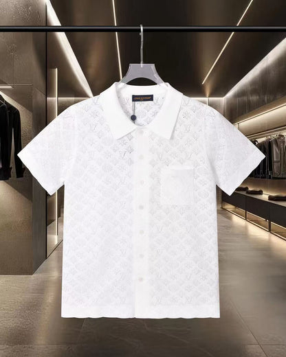 Hollow-out jacquard T-shirt