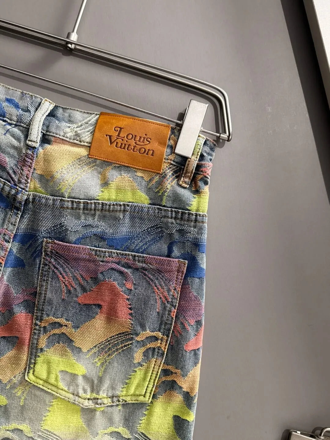 Colorful Horse Jacquard Denim Shorts