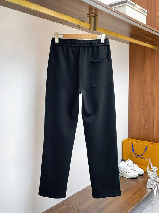 Color‑Block Side Tape Badge Straight Pants