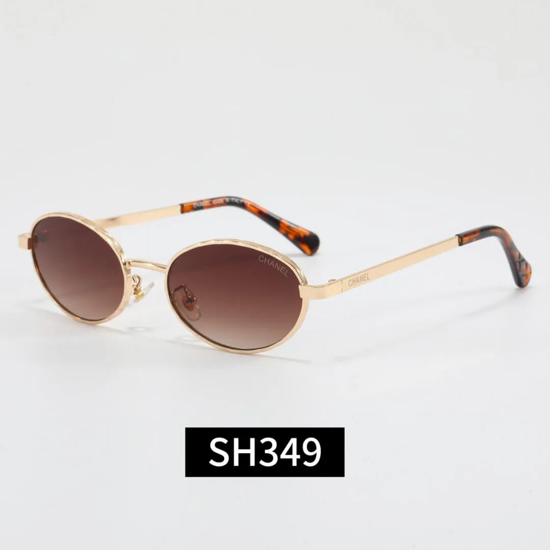 Slim Metal Oval Vintage Sunglasses