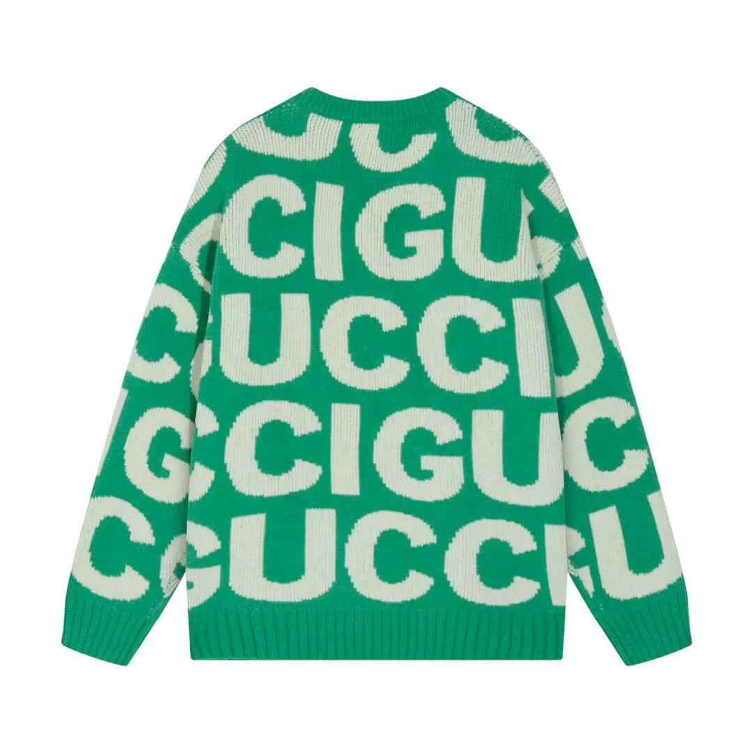 Letter Print Jacquard Sweater