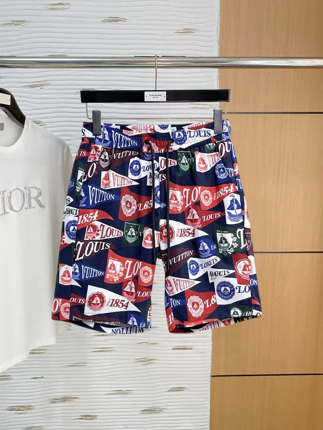 Vintage Flag Full Print Casual Shorts
