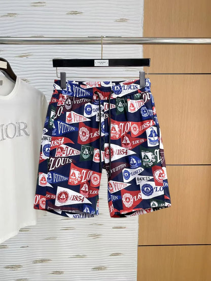 Vintage Flag Full Print Casual Shorts